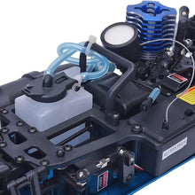 Load image into Gallery viewer, Nitro RC Cars 1/10 Two Speed Nitro Gas Power Car for Adults - Fast Drift 4WD 80KM/H Metal Chassis Gas Off Road Short Course Truck (Blue)