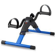 Load image into Gallery viewer, Folding Pedal Exerciser, Mini Exercise Bike Under Desk Bike Foot Pedal Exerciser - Blue