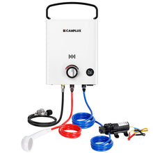 Load image into Gallery viewer, CAMPLUX F5 Pro Portable Propane Water Heater 1.32 GPM with Pump & Hose Kit