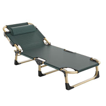 Load image into Gallery viewer, Camping Cot, Portable Folding Outdoor Bed, 5Position Folding Chaise Lounge Chair, Portable Sleeping Cot for Travel Outdoor Office Indoor Fishing