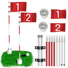 Load image into Gallery viewer, THIODOON Golf Flagstick 6ft Golf Flag and Cup for Yard Pro Detachable Golf Hole Cup and Flag for Driving Range Backyard Upgrade Anti-Rust Glass Fiber 5-Section Design with Connectors (Premium Flagstick Set -2 Pack)