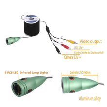 Load image into Gallery viewer, 1000tvl 7in 6Pcs Waterproof Underwater Fishing Camera System