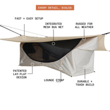 Load image into Gallery viewer, Haven Safari Lay-Flat Hammock Tent (Canopy Camo) – Heavy-Duty Canvas Hammock Tent for Camping & Overlanding – Includes Thick Insulated Pad, Rainfly & Net (350 lb Capacity)
