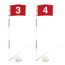 Load image into Gallery viewer, DuraRange 6 ft Golf Flagstick Sets, Number 3 and 4 Flags, 2 Pack