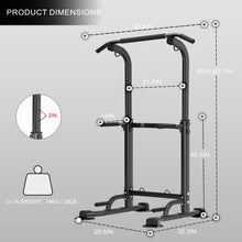 Load image into Gallery viewer, Trlakepreble Power Tower Pull Up Bar,Height Adjustable Multi-functional Home Training Gym Equipment- (Black)