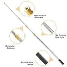 Load image into Gallery viewer, Cyfie Retractable Fishing Gaff, 4.8/6.6/7.8/9.4/16.4ft Telescopic Fishing Gaff with 8mm Screw, Capable for Fish Gig Spear Harpoon Hook, Ice and Saltwater Fishing Gaff Pole for Hunting Fish Frog Mole