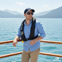 Load image into Gallery viewer, Owntop Automatic/Manual Inflatable Vest, Manual Convertible Option, Low Profile, Zipper Closure, Inflatable Fishing Jacket for Kayaking, Boating and Fishing, 24g CO2 Cylinder Included