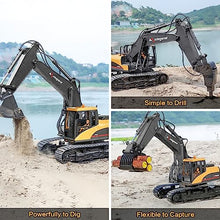 Load image into Gallery viewer, kolegend 3 in 1 Remote Control Excavator Toy 1/14 Scale RC Excavator, 15 Channel Upgrade Full Functional Construction Vehicles
