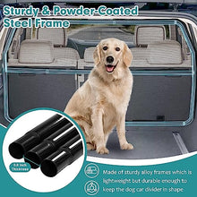 Load image into Gallery viewer, Dog Car Barrier Escape-Proof, 50" Wide Car Divider for 2nd 3rd Row Seats & Cargo Area, Durable Back Seat Car Gate Trunk Barrier with See Through Net Mesh for Small Trucks & SUV & Mid-Sized Vehicle