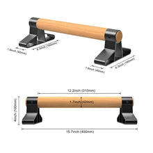 Load image into Gallery viewer, SELEWARE Wood Push-Up Bars Parallettes Anti-Slip Handstand Bars for Calisthenics, Fitness, Floor Workouts - Solid Wood Handle with Sturdy Metal Bracket, Supports to 600 lbs