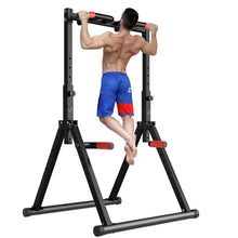 Load image into Gallery viewer, DOBESTS Foldable Power Tower Pull Up Bar Dip Station- Black Style 1 - Multifunction Bar