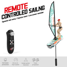 Load image into Gallery viewer, RC Sailboat Boat, 2.4Ghz Remote Control Boat with Lights for Pools, Lake, Bathtub, Summer Outdoor Water Sailboat Toys (Green)