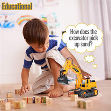 Load image into Gallery viewer, E Remote Control Excavator Toy 2 Batteries Digger Hydraulic Construction Vehicles RC Trucks Toys