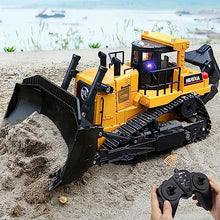 Load image into Gallery viewer, fisca Remote Control Bulldozer RC 1/16 Full Functional Construction Vehicle, 2.4Ghz 11 Channel Dozer Front Loader Toy