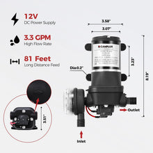 Load image into Gallery viewer, CAMPLUX 4.22 GPM Portable Propane WaterHeater, 110,000 BTU Tankless Outdoor Shower forCamping & RV 3.3 GPM Water Pump & Pipe Strainer,Low Pressure & Quick Setup,BW422P120