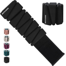 Load image into Gallery viewer, BECOJADDE Ankle Weights Set of 2 (2 lb Each) Adjustable Wrist Weights- Gray Black