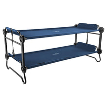 Load image into Gallery viewer, Disc-O-Bed Extra Large Portable Bunk Camping Cots with Carry Bags - Heavy-Duty Indoor or Outdoor Sleeping System, Converts to Bench or Separate Beds, 500 lb Weight Capacity Per Cot, Navy