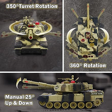 Load image into Gallery viewer, Remote Control Tank for Boys - Kids Simulated Army Tank Toy, 1:28 Scale 8 Channels RC Tanks with Toy Soldiers