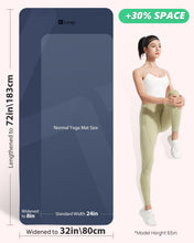 Load image into Gallery viewer, Extra Wide & Thick TPE Yoga Mat, 7mm, Navy Blue