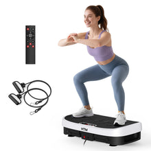 Load image into Gallery viewer, HTM Curved Vibration Plate Exercise Machine, Whole Body Shake Plate with 150W Motor & Resistance Band, 330lbs Weight Capacity, 120 Speeds, Low Noise Vibration Board for Weight Loss, Home Fitness