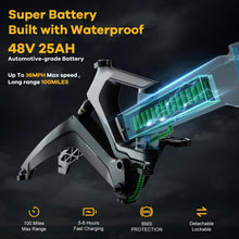 Load image into Gallery viewer, 1000W(Peak 2000W)Folding Electric Bike for Adults,35MPH 100Mile,48V 25Ah Removable Battery,20" x 4.0 Fat Tire Foldable Electric Bicycle