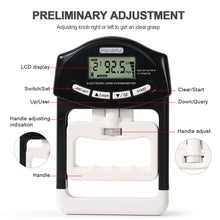 Load image into Gallery viewer, Handeful Grip Strength Tester Trainer - Dynamometer Handgrip Measurer Meter, Handheld Strengthener Exerciser for Sports, School, and Home Use (198Lbs / 90Kgs)