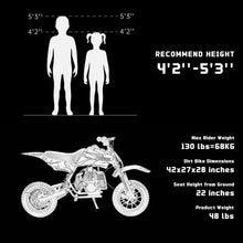 Load image into Gallery viewer, 50CC Gas Dirt Bike, Off-Road Mini Bike with 2 Stroke, Motorcross Pocket Bike Push Start, Dual Disc Brake (red)