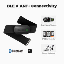 Load image into Gallery viewer, COOSPO Bluetooth Heart Rate Monitor Chest Strap H808S, ANT+ BLE HR Monitor Chest, HRM IP67 Waterproof -Black