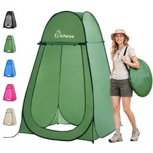 Load image into Gallery viewer, Wolfwise Pop Up Shower Tent for Camping Essentials, Portable Instant Changing Tent with Ventilation Window & Carry Bag, Privacy Dressing Room Bathroom Toilet for Beach & Outdoor, Spacious, Green