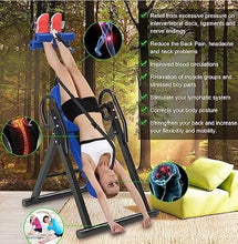 Load image into Gallery viewer, ChronosGear 330.7lbs Load Capacity Inversion Table, Adjustable Ab Trainer Machine with 4 Inverted Gear, Strength Training Inversion Equipment for All Ages from 4.27-6.07ft in Height (Black+Blue)