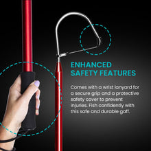 Load image into Gallery viewer, Gaffer Saltwater Fishing Gaff - Fish Gaff Hook - Aluminum Pole - 54" Red