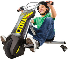 Load image into Gallery viewer, Razor Power Rider 360 9 MPH Drifting Trike Ride-On Electric Powered Tricycle, Black, Yellow