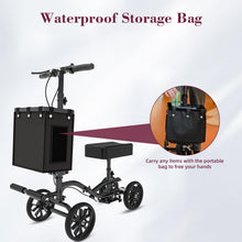 Load image into Gallery viewer, Fvzzin Lightweight Knee Scooter Crutch Alternative, Foldable & Adjustable Knee Scooter for Adults for Foot Surgery, Steerable Knee Walker with Detachable Storage Basket, Includes DIY Stickers-Black