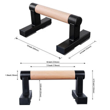 Load image into Gallery viewer, Pushup Stands Handles for Home Calisthenics, Fitness, Floor Workouts Bars Solid Wood with Metal Bracket - Support 600 lbs