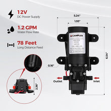 Load image into Gallery viewer, CAMPLUX ENJOY OUTDOOR LIFE 1.32 GPM Outdoor Portable Propane Tankless Water Heater with 1.2 GPM Water Pump Kits, Gray