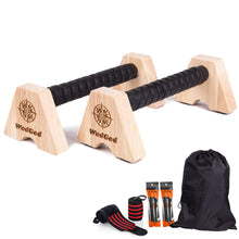 Load image into Gallery viewer, Premium Wooden Push Up Bars,Parallettes Bars for Calisthenics,Push Up Handles,Calisthenics Equipment for outdoor&home,Complete Push-Up Workout Kit,Solid rubber wood