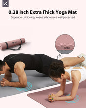 Load image into Gallery viewer, KEEP Non-Slip Large Yoga Mat,Extra Long and Wide Exercise & Fitness Mat( 72"Lx32"Wx7mm Thick) with Free Carrying Strap,Professional TPE Workout Mat for All Types of Yoga, 7mm, Smoky Pink