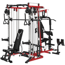 Load image into Gallery viewer, FAGUS H All in One Home Gym System Workout Station with Adjustable Weight Bench- Red