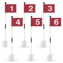 Load image into Gallery viewer, 6 Pack Golf Flagstick & Hole Cup Set, 3ft Mini Putting Green Pin Flag