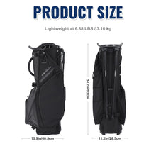 Load image into Gallery viewer, Camboke 15-Way Golf Stand Bag, Lightweight Golf Bag with Full-Length Dividers&Rubber Top, Golf Club Carry Bag with Cooler Pocket, Dual Strap, Rain Hood for Men Women (Black)