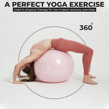 Load image into Gallery viewer, NEUMEE Yoga Ball Chair with 65cm Exercise Ball & 2 Resistance Bands (Pink)
