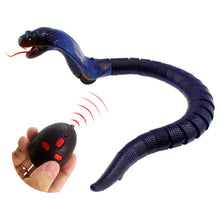 Load image into Gallery viewer, RC Snake Infrared Remote Control Cobra Fake Realistic Naja Animal Crawling Vehicle Scary Trick (Blue)