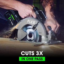Load image into Gallery viewer, FLEX 24V Brushless Cordless 6-Tool Combo Kit: Hammer Drill, Hex Impact Driver, Circular Saw, Multi-Tool, Reciprocating Saw, Work Light with 2.5Ah, 5.0Ah Lithium Batteries and 160W Charger - FXM601-2B