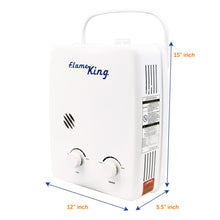 Load image into Gallery viewer, Flame King YSNAZ132 Portable Tankless Water Heater Propane Gas 5L 1.32GPM at 34,000 BTU, Outdoor Instant Hot Water Shower for RV, Camping, Farm, Cabins