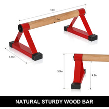 Load image into Gallery viewer, Wood push up bars Parallettes bars Anti-slip Handstand Bars for Calisthenics, Fitness, Floor workouts Solid Wood with Sturdy Metal Bracket, Support 500 lbs