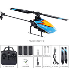 Load image into Gallery viewer, RC Helicopter for Adults and Kids, 4 Channel 2.4Ghz Remote Control Helicopter with 6-Axis Gyro, RC Aircraft with Altitude Hold and 3 Batteries (Blue)