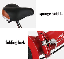 Load image into Gallery viewer, Folding Elderly Tricycle, Adult Rickshaw Pedal Tricycle, Leisure Vehicle,16inch Tandem Trike with Rear Seat (Black 16 in)