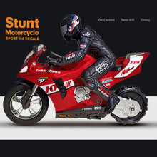 Load image into Gallery viewer, RC Mini Stunt Drift Motorcycle Model, 1/6 Scale 2.4GHz RC Dual-Motor Electric Two-Wheel Self-Balancing Motorcycle Model