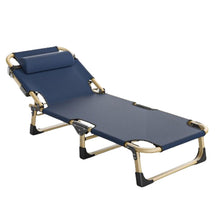 Load image into Gallery viewer, Camping Cot, Portable Folding Outdoor Bed, 5Position Folding Chaise Lounge Chair, Portable Sleeping Cot for Travel Outdoor Office Indoor Fishing