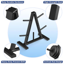 Load image into Gallery viewer, Weight Plate Rack, Weight Tree, 1-Inch Home Gym Storage Stand, Holds 300 lbs -Black